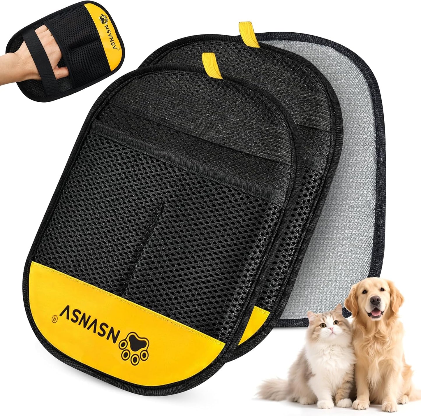 NSVNSV Pet Hair Removal Glove for Dog and Cat, Reusable Pet Hair Remover, Magic Brush Pet Hair Removal Tool, Pet Grooming Gloves for Couch, Clothing, Carpet, Furniture, Car Seats, Blue, 1pcs