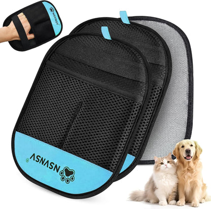 NSVNSV Pet Hair Removal Glove for Dog and Cat, Reusable Pet Hair Remover, Magic Brush Pet Hair Removal Tool, Pet Grooming Gloves for Couch, Clothing, Carpet, Furniture, Car Seats, Blue, 1pcs