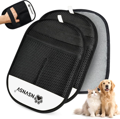 NSVNSV Pet Hair Removal Glove for Dog and Cat, Reusable Pet Hair Remover, Magic Brush Pet Hair Removal Tool, Pet Grooming Gloves for Couch, Clothing, Carpet, Furniture, Car Seats, Blue, 1pcs