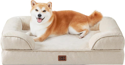 Orthopedic Extra Large Dog Bed, Waterproof Washable XL Pet Bed 44" | Non-Slip Bottom and Egg-Crate Polyurethane Foam Big Dog Couch Bed with Washable Removable Cover, Grey