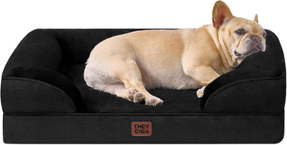 Orthopedic Extra Large Dog Bed, Waterproof Washable XL Pet Bed 44" | Non-Slip Bottom and Egg-Crate Polyurethane Foam Big Dog Couch Bed with Washable Removable Cover, Grey