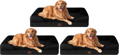 Orthopedic Extra Large Dog Bed, Waterproof Washable XL Pet Bed 44" | Non-Slip Bottom and Egg-Crate Polyurethane Foam Big Dog Couch Bed with Washable Removable Cover, Grey