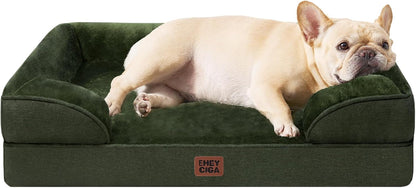Orthopedic Extra Large Dog Bed, Waterproof Washable XL Pet Bed 44" | Non-Slip Bottom and Egg-Crate Polyurethane Foam Big Dog Couch Bed with Washable Removable Cover, Grey