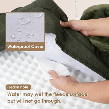 Orthopedic Extra Large Dog Bed, Waterproof Washable XL Pet Bed 44" | Non-Slip Bottom and Egg-Crate Polyurethane Foam Big Dog Couch Bed with Washable Removable Cover, Grey