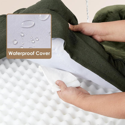 Orthopedic Extra Large Dog Bed, Waterproof Washable XL Pet Bed 44" | Non-Slip Bottom and Egg-Crate Polyurethane Foam Big Dog Couch Bed with Washable Removable Cover, Grey