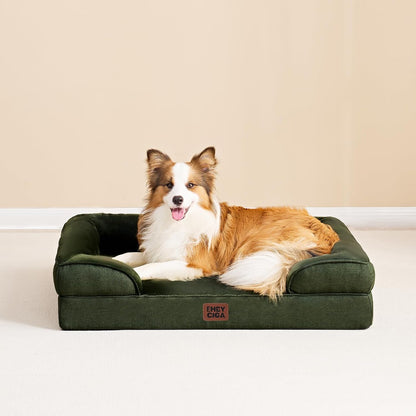 Orthopedic Extra Large Dog Bed, Waterproof Washable XL Pet Bed 44" | Non-Slip Bottom and Egg-Crate Polyurethane Foam Big Dog Couch Bed with Washable Removable Cover, Grey