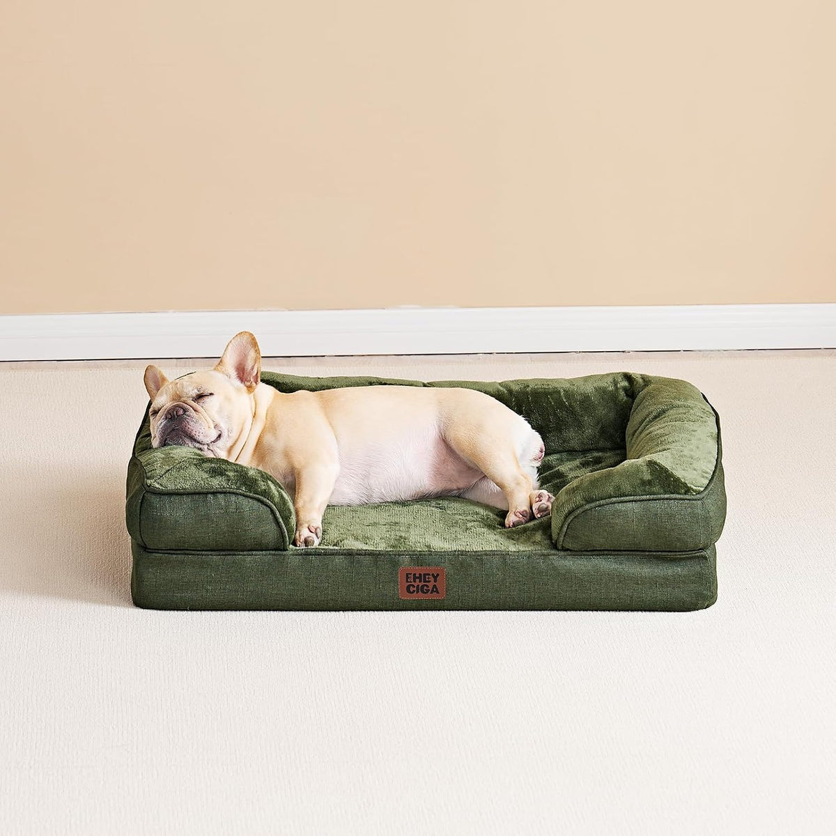 Orthopedic Extra Large Dog Bed, Waterproof Washable XL Pet Bed 44" | Non-Slip Bottom and Egg-Crate Polyurethane Foam Big Dog Couch Bed with Washable Removable Cover, Grey