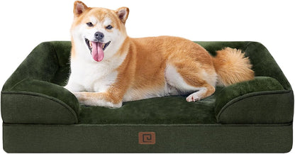 Orthopedic Extra Large Dog Bed, Waterproof Washable XL Pet Bed 44" | Non-Slip Bottom and Egg-Crate Polyurethane Foam Big Dog Couch Bed with Washable Removable Cover, Grey