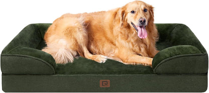 Orthopedic Extra Large Dog Bed, Waterproof Washable XL Pet Bed 44" | Non-Slip Bottom and Egg-Crate Polyurethane Foam Big Dog Couch Bed with Washable Removable Cover, Grey