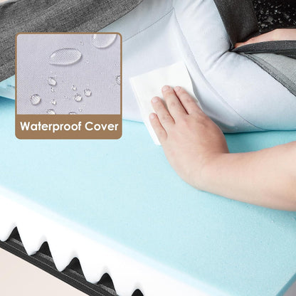 Orthopedic Extra Large Dog Bed, Waterproof Washable XL Pet Bed 44" | Non-Slip Bottom and Egg-Crate Polyurethane Foam Big Dog Couch Bed with Washable Removable Cover, Grey