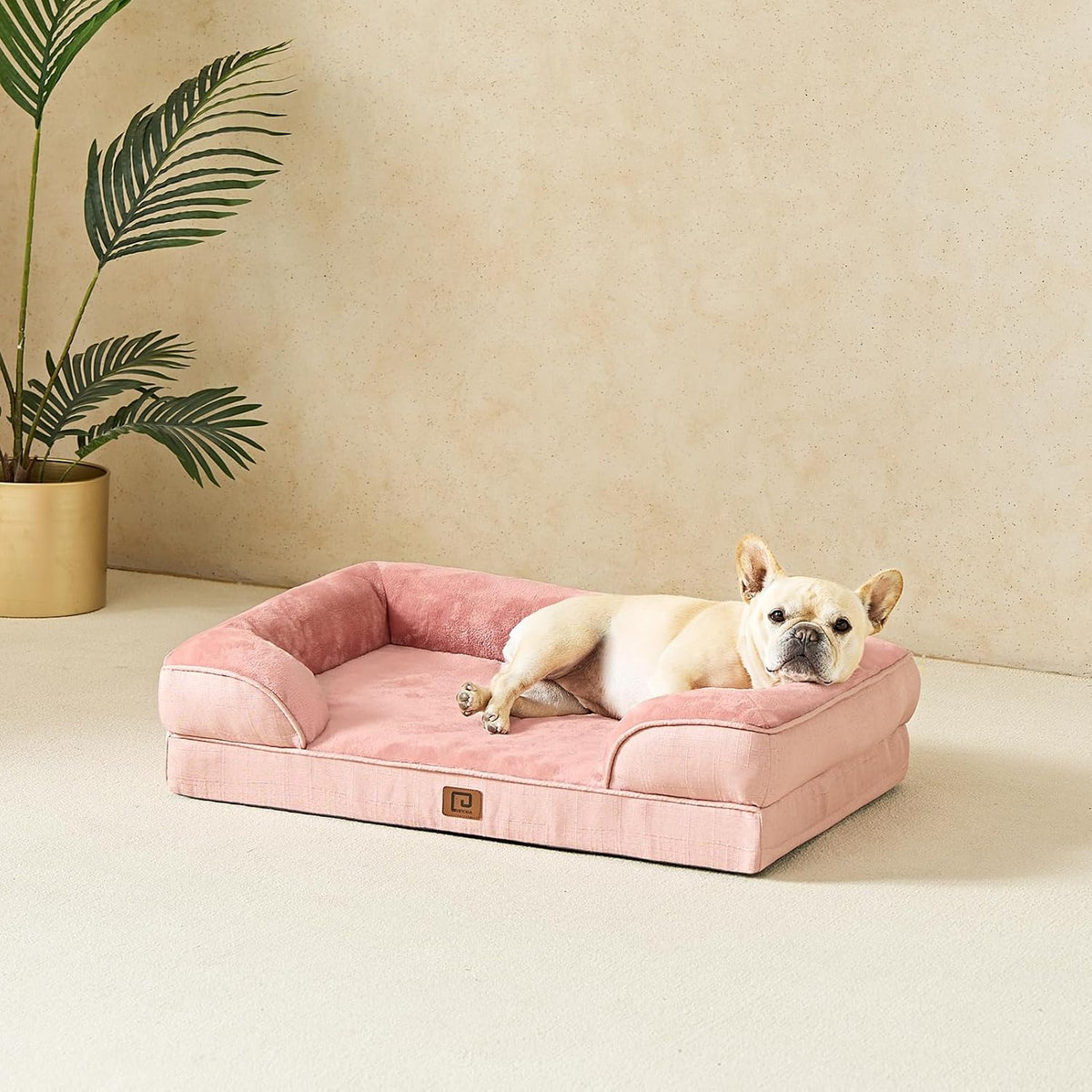 Orthopedic Extra Large Dog Bed, Waterproof Washable XL Pet Bed 44" | Non-Slip Bottom and Egg-Crate Polyurethane Foam Big Dog Couch Bed with Washable Removable Cover, Grey