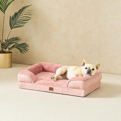 Orthopedic Extra Large Dog Bed, Waterproof Washable XL Pet Bed 44" | Non-Slip Bottom and Egg-Crate Polyurethane Foam Big Dog Couch Bed with Washable Removable Cover, Grey