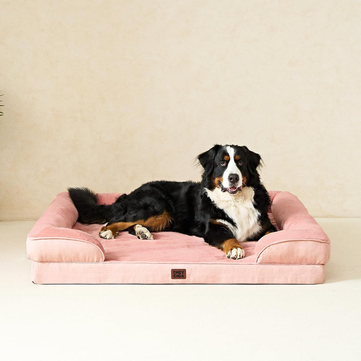 Orthopedic Extra Large Dog Bed, Waterproof Washable XL Pet Bed 44" | Non-Slip Bottom and Egg-Crate Polyurethane Foam Big Dog Couch Bed with Washable Removable Cover, Grey