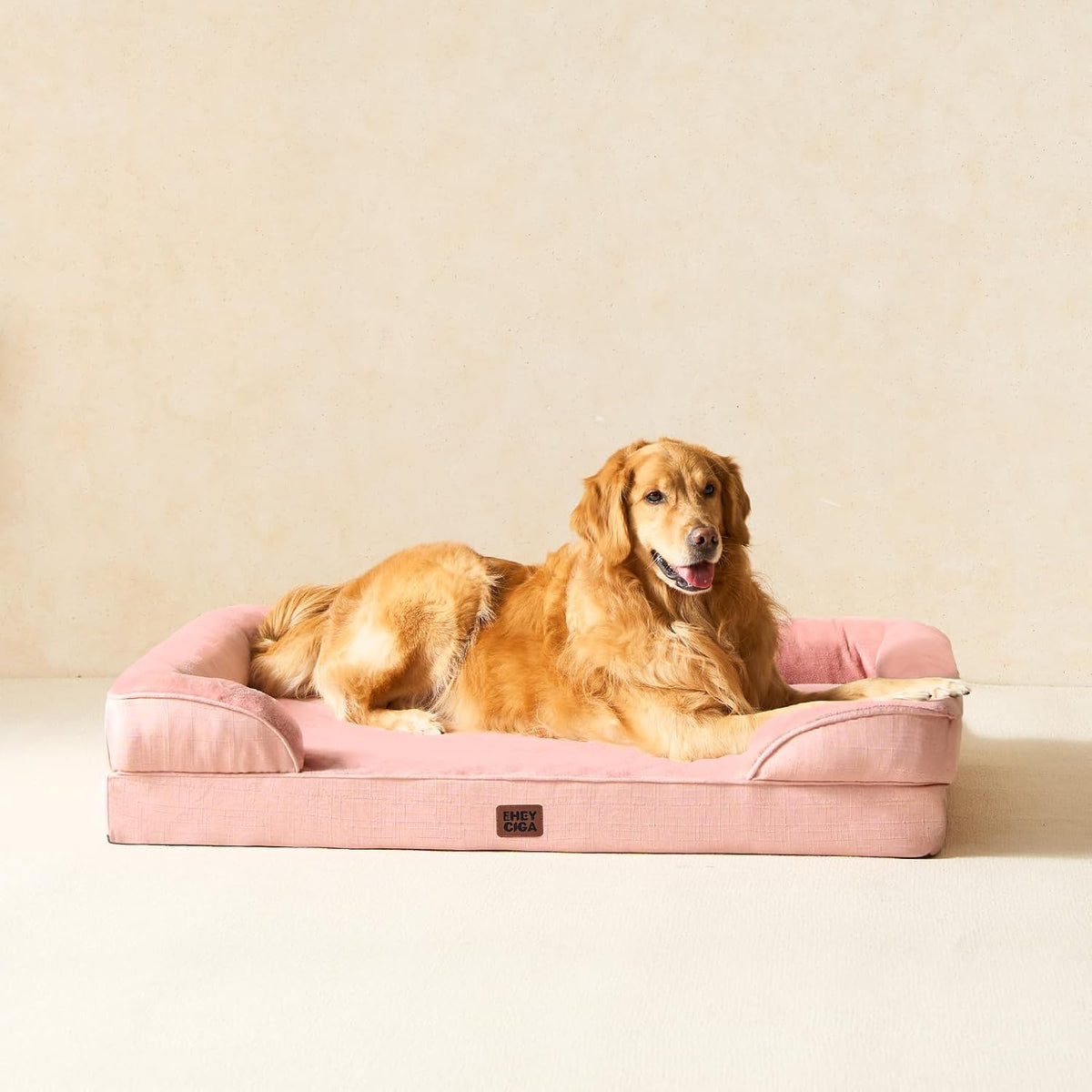 Orthopedic Extra Large Dog Bed, Waterproof Washable XL Pet Bed 44" | Non-Slip Bottom and Egg-Crate Polyurethane Foam Big Dog Couch Bed with Washable Removable Cover, Grey