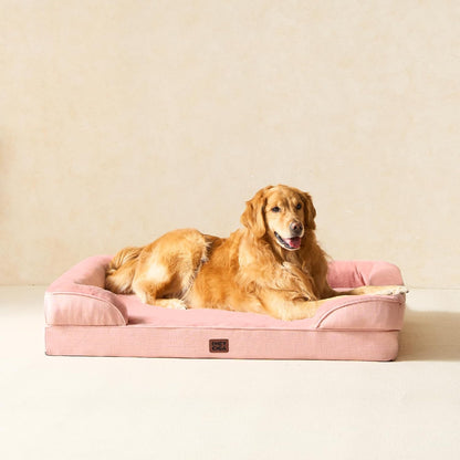 Orthopedic Extra Large Dog Bed, Waterproof Washable XL Pet Bed 44" | Non-Slip Bottom and Egg-Crate Polyurethane Foam Big Dog Couch Bed with Washable Removable Cover, Grey