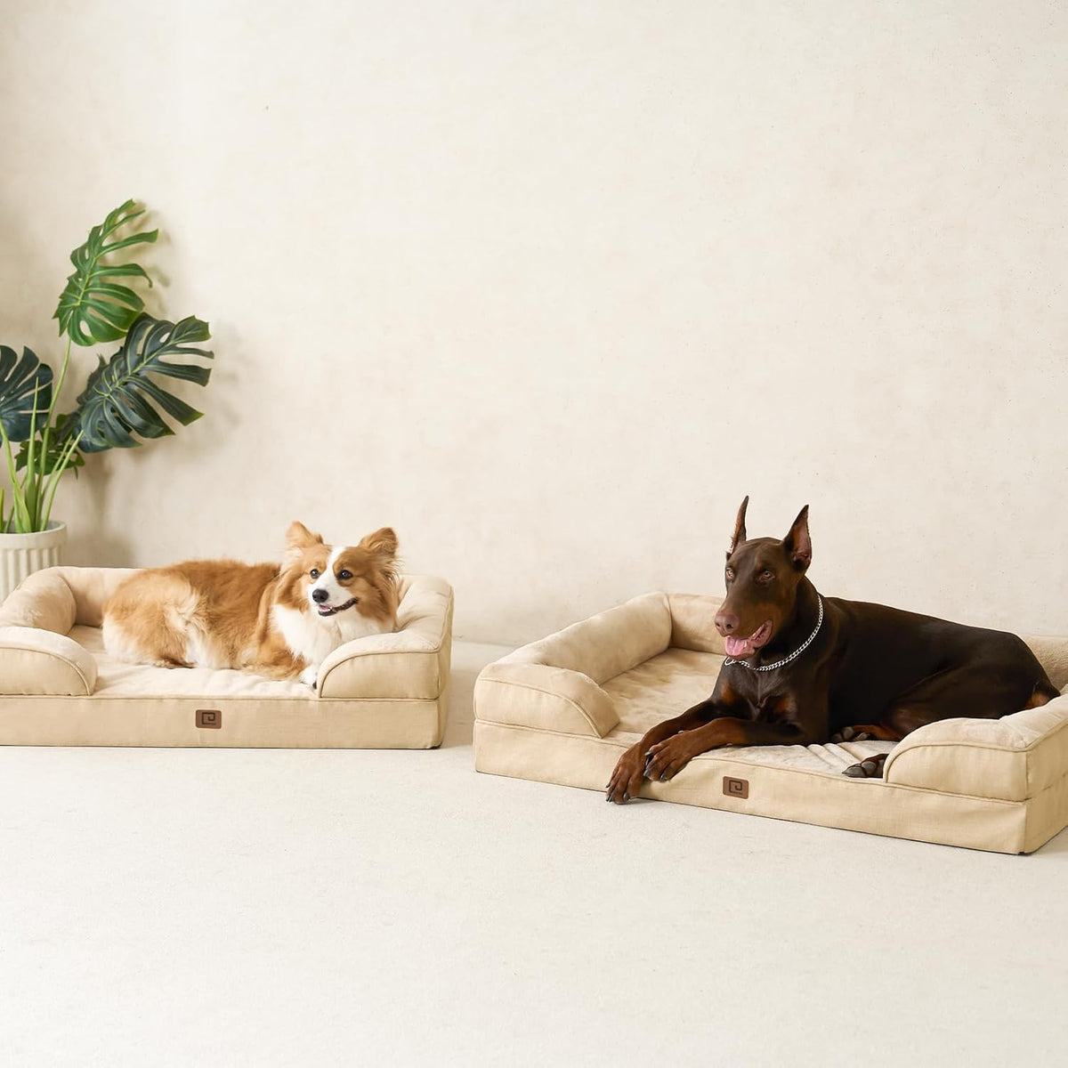 Orthopedic Extra Large Dog Bed, Waterproof Washable XL Pet Bed 44" | Non-Slip Bottom and Egg-Crate Polyurethane Foam Big Dog Couch Bed with Washable Removable Cover, Grey