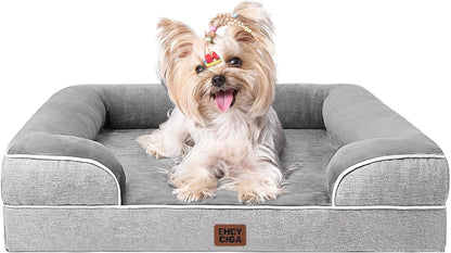 Orthopedic Extra Large Dog Bed, Waterproof Washable XL Pet Bed 44" | Non-Slip Bottom and Egg-Crate Polyurethane Foam Big Dog Couch Bed with Washable Removable Cover, Grey