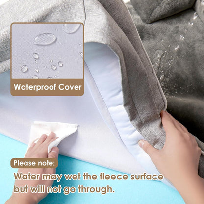 Orthopedic Extra Large Dog Bed, Waterproof Washable XL Pet Bed 44" | Non-Slip Bottom and Egg-Crate Polyurethane Foam Big Dog Couch Bed with Washable Removable Cover, Grey