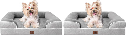 Orthopedic Extra Large Dog Bed, Waterproof Washable XL Pet Bed 44" | Non-Slip Bottom and Egg-Crate Polyurethane Foam Big Dog Couch Bed with Washable Removable Cover, Grey