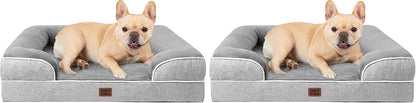 Orthopedic Extra Large Dog Bed, Waterproof Washable XL Pet Bed 44" | Non-Slip Bottom and Egg-Crate Polyurethane Foam Big Dog Couch Bed with Washable Removable Cover, Grey