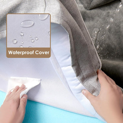 Orthopedic Extra Large Dog Bed, Waterproof Washable XL Pet Bed 44" | Non-Slip Bottom and Egg-Crate Polyurethane Foam Big Dog Couch Bed with Washable Removable Cover, Grey