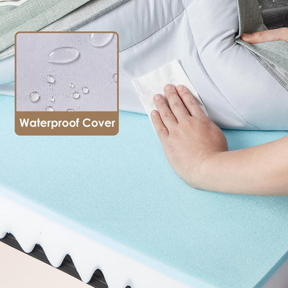 Orthopedic Extra Large Dog Bed, Waterproof Washable XL Pet Bed 44" | Non-Slip Bottom and Egg-Crate Polyurethane Foam Big Dog Couch Bed with Washable Removable Cover, Grey