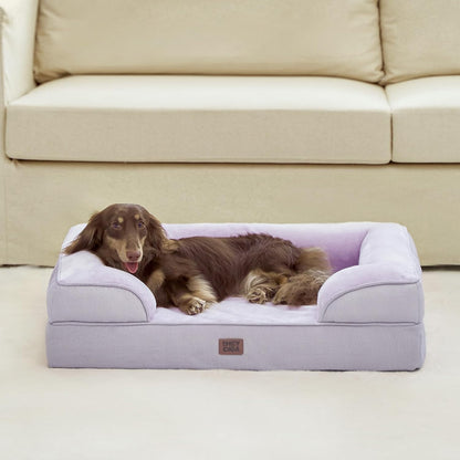 Orthopedic Extra Large Dog Bed, Waterproof Washable XL Pet Bed 44" | Non-Slip Bottom and Egg-Crate Polyurethane Foam Big Dog Couch Bed with Washable Removable Cover, Grey