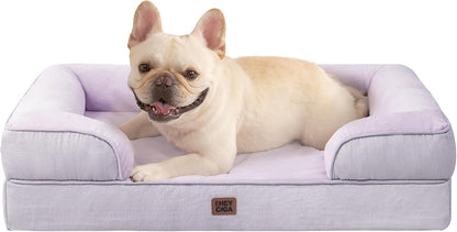 Orthopedic Extra Large Dog Bed, Waterproof Washable XL Pet Bed 44" | Non-Slip Bottom and Egg-Crate Polyurethane Foam Big Dog Couch Bed with Washable Removable Cover, Grey