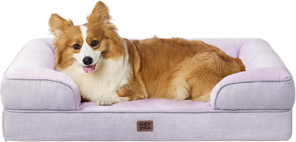 Orthopedic Extra Large Dog Bed, Waterproof Washable XL Pet Bed 44" | Non-Slip Bottom and Egg-Crate Polyurethane Foam Big Dog Couch Bed with Washable Removable Cover, Grey