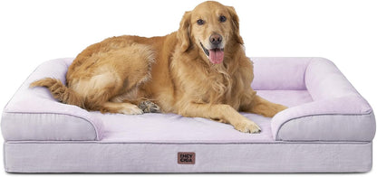 Orthopedic Extra Large Dog Bed, Waterproof Washable XL Pet Bed 44" | Non-Slip Bottom and Egg-Crate Polyurethane Foam Big Dog Couch Bed with Washable Removable Cover, Grey