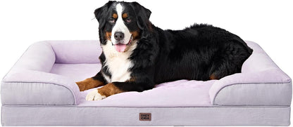 Orthopedic Extra Large Dog Bed, Waterproof Washable XL Pet Bed 44" | Non-Slip Bottom and Egg-Crate Polyurethane Foam Big Dog Couch Bed with Washable Removable Cover, Grey