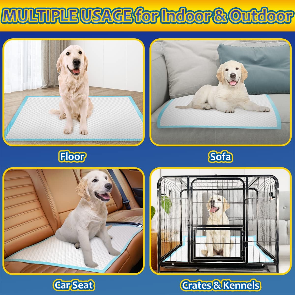 Dog Pee Pads Extra Large 30"x36", Super Absorbent Pee Pads for Dogs, Disposable Urine Bed Pads for Doggie, Thicken XXL Puppy Pads, Piddle Pads X-Large for Indoor, Outdoor Use