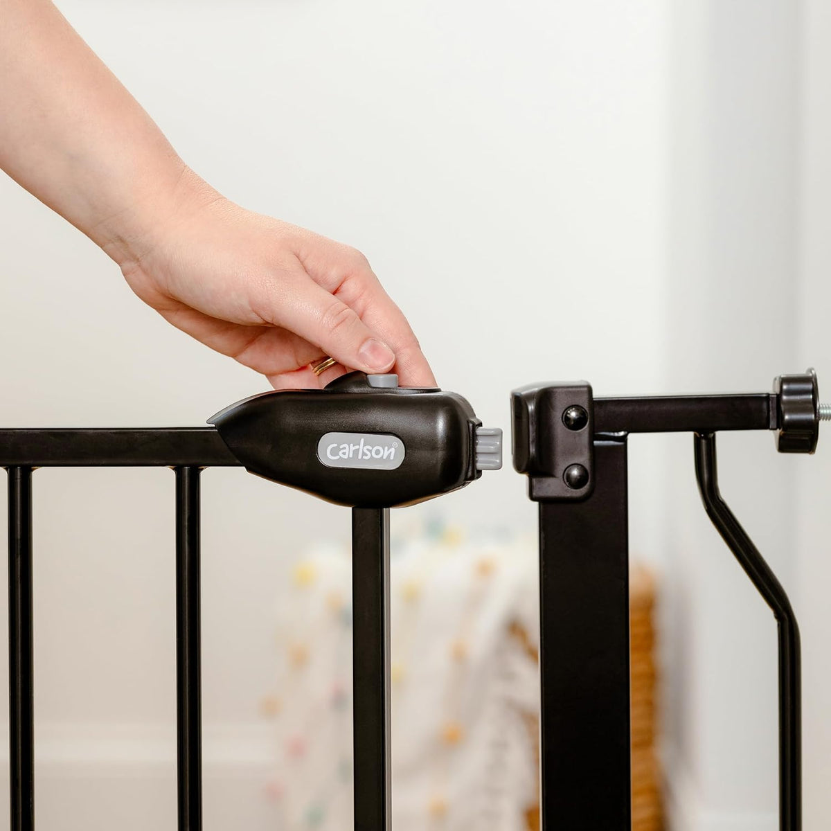Carlson 29.5–36.5” Extra Wide Dog Gate with Small Pet Door, Walk-Through Pressure Mounted Metal Indoor Pet Safety Gate, Tested and Trusted by Pet Parents, American Designed, American Owned