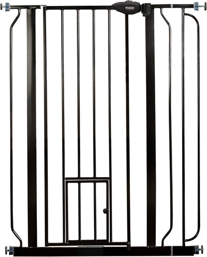 Carlson 29.5–36.5” Extra Wide Dog Gate with Small Pet Door, Walk-Through Pressure Mounted Metal Indoor Pet Safety Gate, Tested and Trusted by Pet Parents, American Designed, American Owned