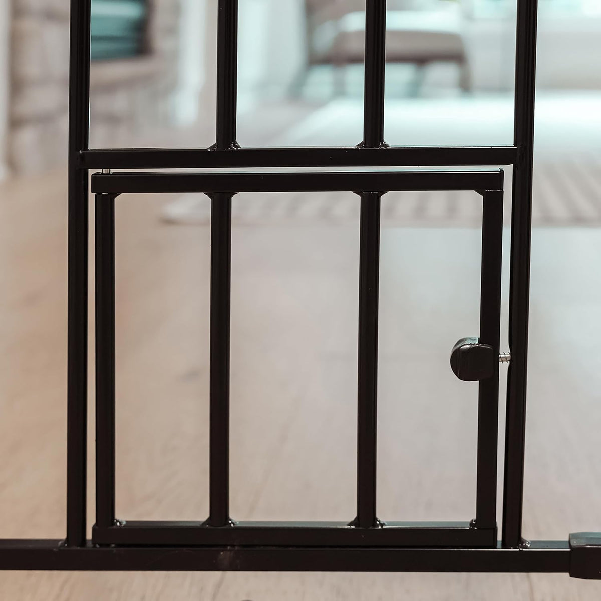 Carlson 29.5–36.5” Extra Wide Dog Gate with Small Pet Door, Walk-Through Pressure Mounted Metal Indoor Pet Safety Gate, Tested and Trusted by Pet Parents, American Designed, American Owned