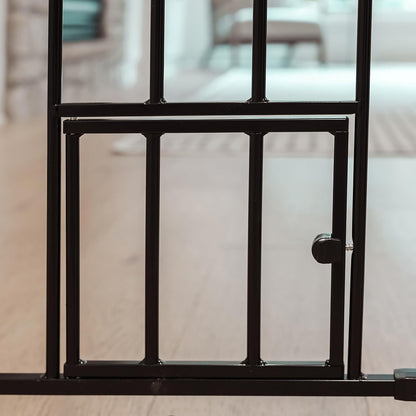 Carlson 29.5–36.5” Extra Wide Dog Gate with Small Pet Door, Walk-Through Pressure Mounted Metal Indoor Pet Safety Gate, Tested and Trusted by Pet Parents, American Designed, American Owned
