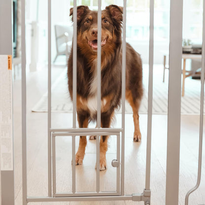 Carlson 29.5–36.5” Extra Wide Dog Gate with Small Pet Door, Walk-Through Pressure Mounted Metal Indoor Pet Safety Gate, Tested and Trusted by Pet Parents, American Designed, American Owned