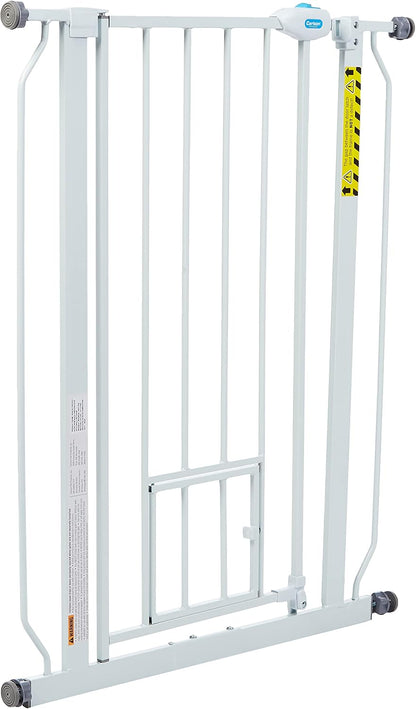 Carlson 29.5–36.5” Extra Wide Dog Gate with Small Pet Door, Walk-Through Pressure Mounted Metal Indoor Pet Safety Gate, Tested and Trusted by Pet Parents, American Designed, American Owned