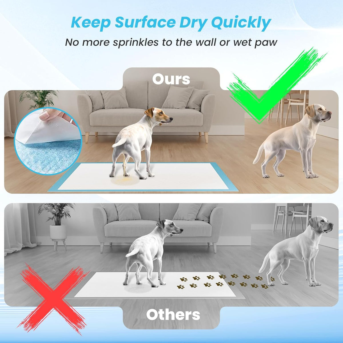 Puppy Pads Extra Large for Dogs 31"x47" 40 Count, Leak-Proof & Super Absorbent Dog Pee Pads, Thicken Disposable Potty Pads Puppy Training Pads for Cats Rabbits