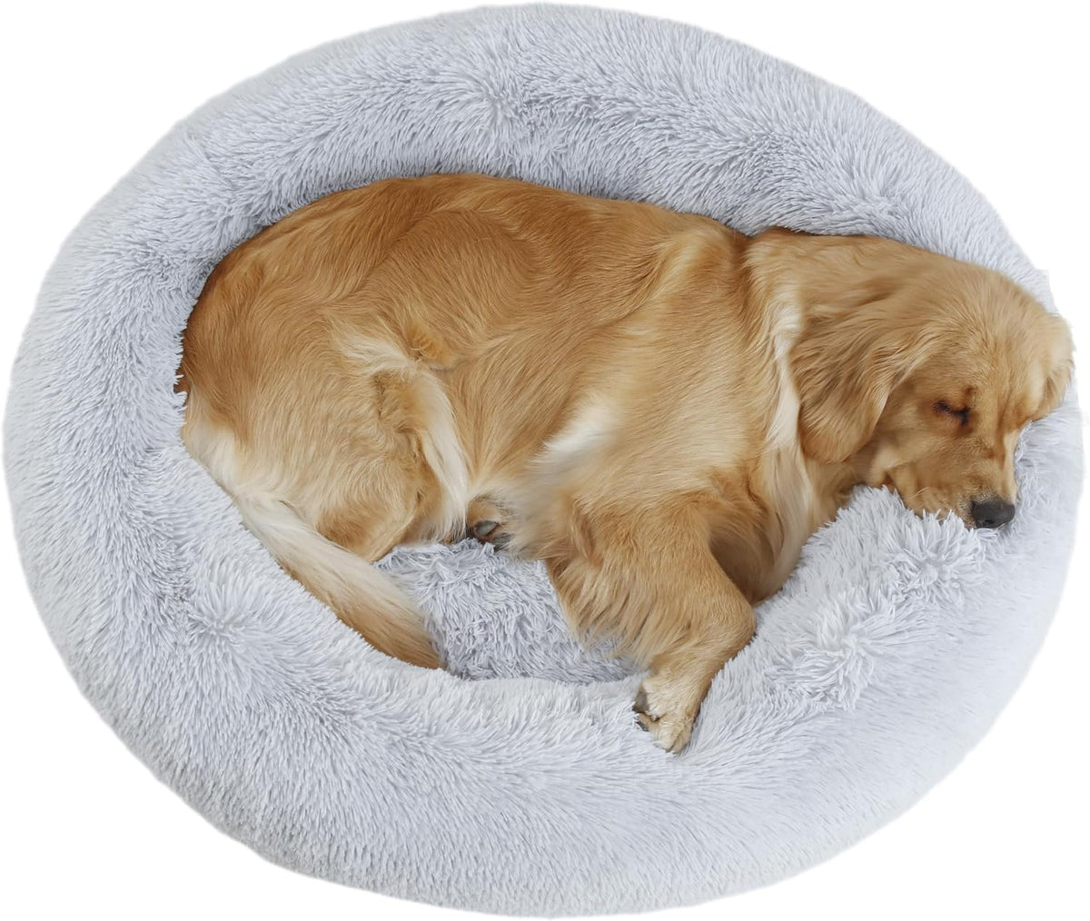 39 inch Calming Dog Bed, Donut Dog Bed for Large Sized Dog, Grey