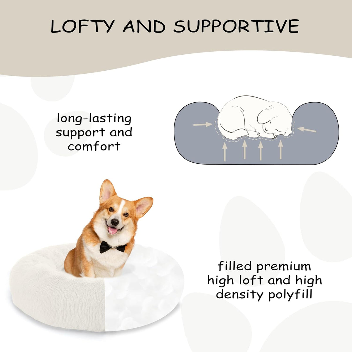 39 inch Calming Dog Bed, Donut Dog Bed for Large Sized Dog, Grey
