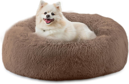 39 inch Calming Dog Bed, Donut Dog Bed for Large Sized Dog, Grey
