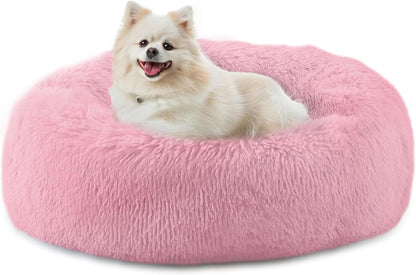 39 inch Calming Dog Bed, Donut Dog Bed for Large Sized Dog, Grey