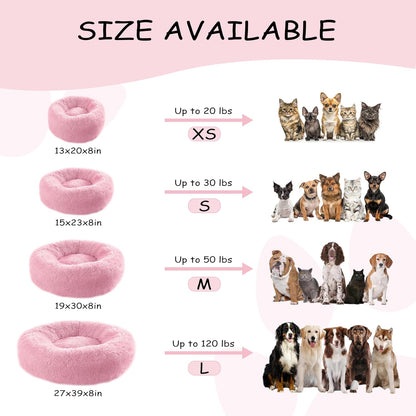 39 inch Calming Dog Bed, Donut Dog Bed for Large Sized Dog, Grey