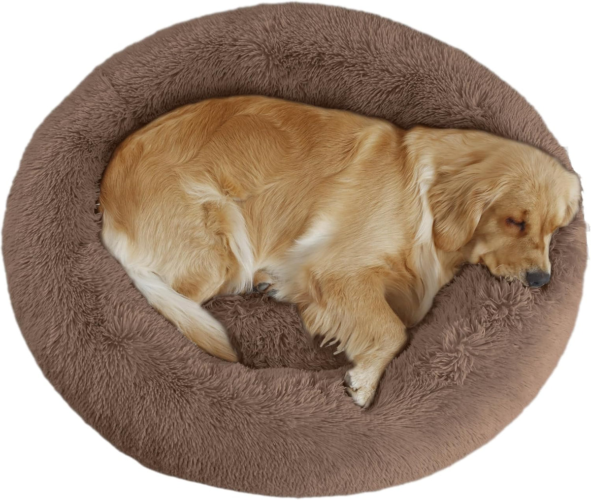 39 inch Calming Dog Bed, Donut Dog Bed for Large Sized Dog, Grey