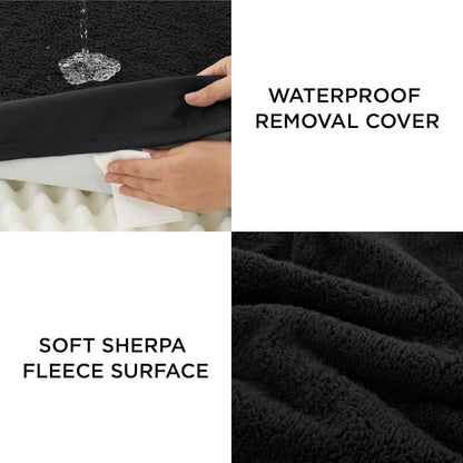 Waterproof Dog Bed Cover Replacement, Large 36x27x3in, Green | 100% Oxford Fabric, For Outdoor and Indoor Use, Machine Washable, Custom Fit for Dog or Cat Pet Mats, Easy Care