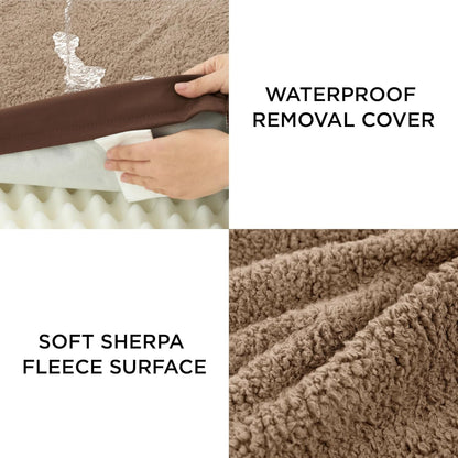 Waterproof Dog Bed Cover Replacement, Large 36x27x3in, Green | 100% Oxford Fabric, For Outdoor and Indoor Use, Machine Washable, Custom Fit for Dog or Cat Pet Mats, Easy Care