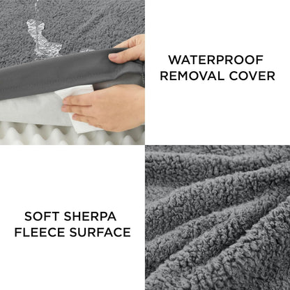 Waterproof Dog Bed Cover Replacement, Large 36x27x3in, Green | 100% Oxford Fabric, For Outdoor and Indoor Use, Machine Washable, Custom Fit for Dog or Cat Pet Mats, Easy Care