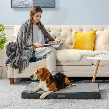 Waterproof Dog Bed Cover Replacement, Large 36x27x3in, Green | 100% Oxford Fabric, For Outdoor and Indoor Use, Machine Washable, Custom Fit for Dog or Cat Pet Mats, Easy Care