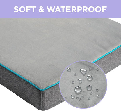 Waterproof Dog Bed Cover Replacement, Large 36x27x3in, Green | 100% Oxford Fabric, For Outdoor and Indoor Use, Machine Washable, Custom Fit for Dog or Cat Pet Mats, Easy Care